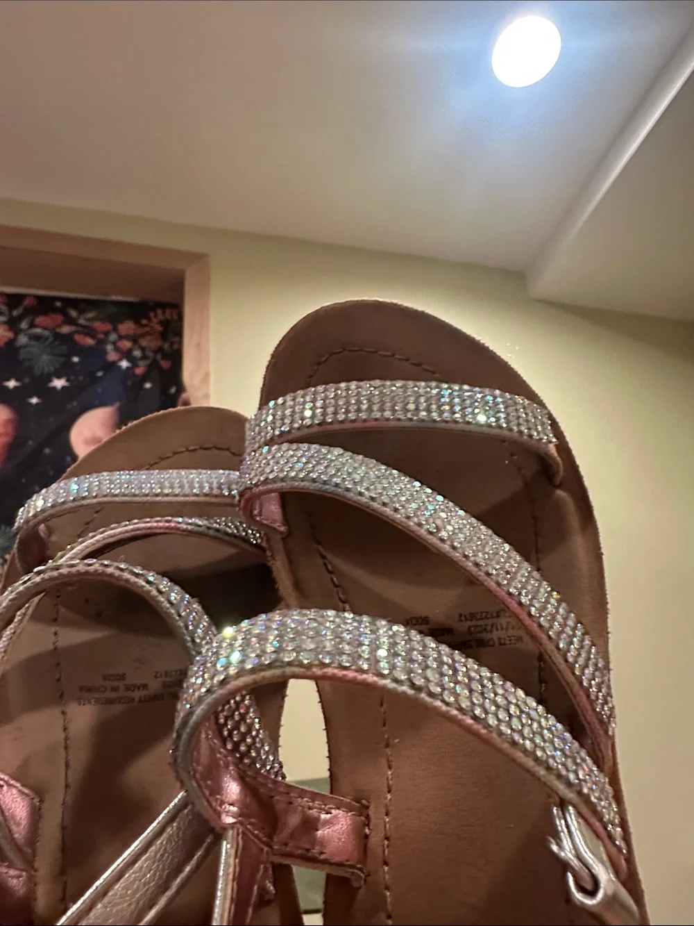 Soda Girls' Rhinestone Strappy Sandals in Silver